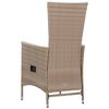 vidaXL 5 Piece Garden Dining Set with Cushions Poly Rattan Beige