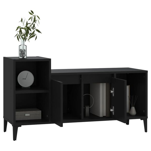 vidaXL TV Cabinet Black 100x35x55 cm Engineered Wood