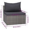 vidaXL 7 Piece Garden Sofa Set with Cushions & Pillows Poly Rattan Grey