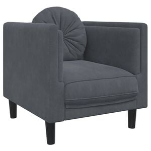 vidaXL Sofa Chair with Cushion Dark Grey Velvet