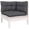 vidaXL 8 Piece Garden Lounge Set with Cushions White Solid Pinewood
