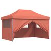 vidaXL Foldable Party Tent Pop-Up with 4 Sidewalls Terracotta
