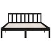 vidaXL Bed Frame without Mattress Black Solid Wood Double