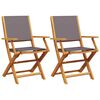 vidaXL Garden Chairs 2 pcs Anthracite Solid Wood Acacia and Fabric