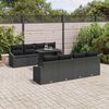 vidaXL Garden Sofa Set with Cushion 9 pcs Black Poly Rattan