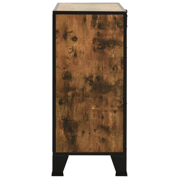 vidaXL Storage Cabinet Rustic Brown 72x36x82 cm Metal and MDF