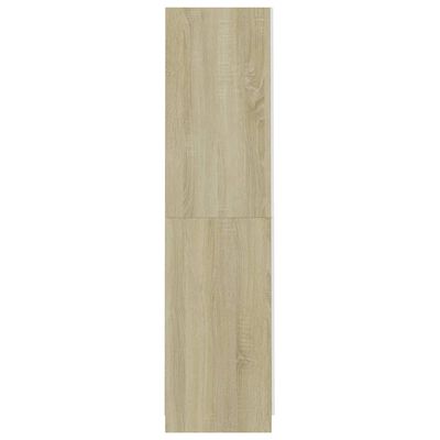 vidaXL Wardrobe White and Sonoma Oak 90x52x200 cm Engineered Wood