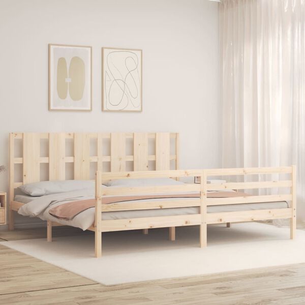 vidaXL Bed Frame without Mattress Super King Size Solid Wood