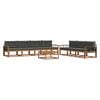 vidaXL Outdoor Sofa Set with Cushion 8 pcs Natural and Anthracite
