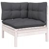 vidaXL 7 Piece Garden Lounge Set with Cushions White Solid Pinewood