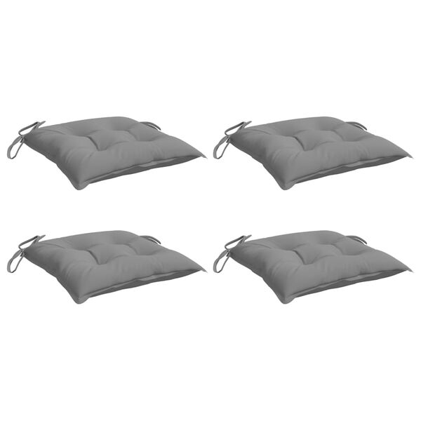 vidaXL Chair Cushions 4 pcs Grey 40x40x7 cm Oxford Fabric