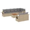 vidaXL 9 Piece Garden Sofa Set with Cushions Mix Beige Poly Rattan