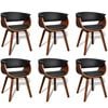 vidaXL Dining Chairs 6 pcs Bent Wood and Faux Leather