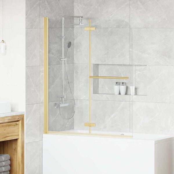 vidaXL Folding Shower Enclosure 2 Panels ESG 120x140 cm