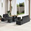 vidaXL Garden Sofa Set with Cushion 8 pcs Black Poly rattan