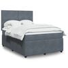 vidaXL Box Spring Bed with Mattress Dark Grey Double Velvet