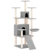 vidaXL Cat Tree with Sisal Scratching Posts Light Grey 154 cm