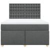 vidaXL Box Spring Bed with Mattress Dark Grey Double Fabric