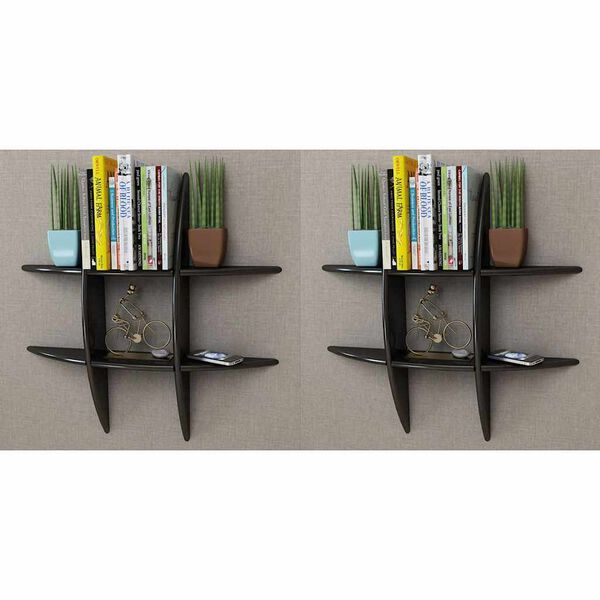 vidaXL Wall Shelves 2 pcs Black