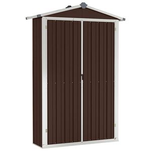 vidaXL Garden Shed Brown 116x45x175 cm Galvanised Steel