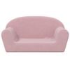 vidaXL Kids' Sofa 2-Seater Pink Soft Plush