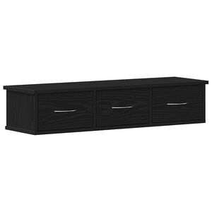 vidaXL Wall Cabinet Black Oak 88x26x18.5 cm Engineered Wood