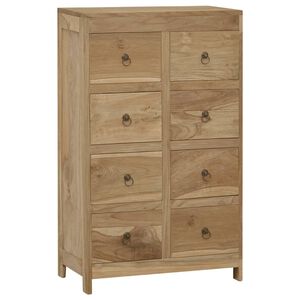 vidaXL Chest Of Drawers | Natural Teak | Solid teak wood, brass | Medium