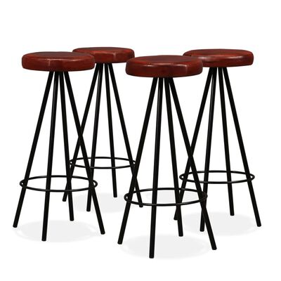 vidaXL Bar Set 5 Pieces Solid Wood Reclaimed and Genuine Leather