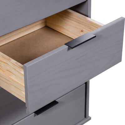 vidaXL Drawer Cabinet Grey 45x39.5x90.3 cm Solid Pine Wood
