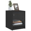 vidaXL Bedside Cabinet with Glass Door Black 35x37x42 cm