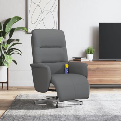 vidaXL Massage Recliner Chair with Footrest Dark Grey Fabric
