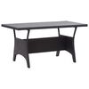 vidaXL Garden Table | Black | PE rattan, PS board, powder-coated steel | Medium