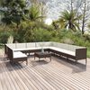 vidaXL 12 Piece Garden Lounge Set with Cushions Poly Rattan Brown