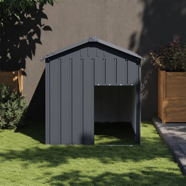 vidaXL Dog House with Roof Anthracite 117x153x123 cm Galvanised Steel