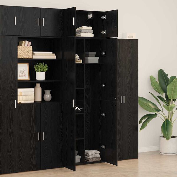 vidaXL Storage Cabinet 3 pcs Black Oak