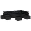vidaXL Garden Sofa Set 8 pcs Black Poly Rattan