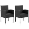 vidaXL 3 Piece Garden Dining Set Poly Rattan Black