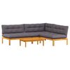 vidaXL 4 Piece Garden Pallet Sofa Units Solid Acacia Wood Natural