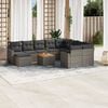 vidaXL 11 Piece Garden Sofa Set with Cushions Grey Poly Rattan