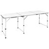 Foldable Camping Table Height Adjustable Aluminium 180 x 60 cm