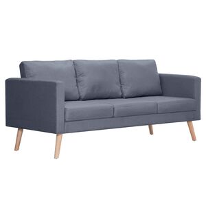 vidaXL Sofa 3-Seater Fabric Dark Grey