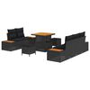 vidaXL Garden Sofa Set 8 pcs 7-Seater Black