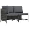vidaXL 2 Piece Garden Sofa Set with Cushions Grey Poly Rattan