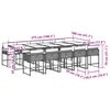 vidaXL 11 Piece Garden Dining Set with Cushions Grey Poly Rattan