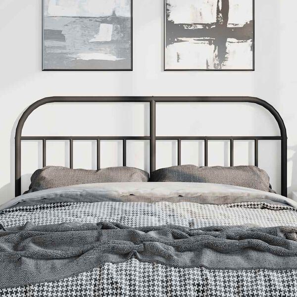 vidaXL Metal Replace Headboard Black 135 cm