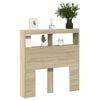 vidaXL Headboard Cabinet with LED Sonoma Oak 100x17x102 cm