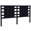 vidaXL Headboard | Black | Solid pine wood | 141 cm | Decorative Inlays