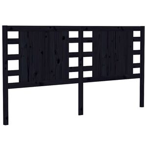 vidaXL Headboard | Black | Solid pine wood | 141 cm | Decorative Inlays