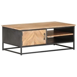 vidaXL Coffee Table | Natural Wood | Solid Acacia wood, Powder-coated steel