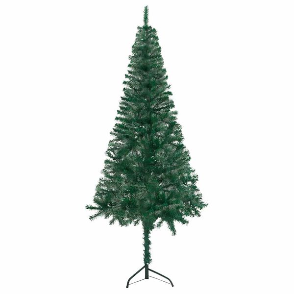 vidaXL Corner Artificial Christmas Tree LEDs&Ball Set Green 180 cm PVC